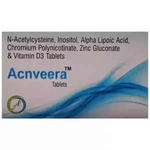 Acnveera Tablets – Anti-Acne Supplement with NAC, Zinc, Inositol & Vitamin D3 for Clear Skin (3x10 Tabs)